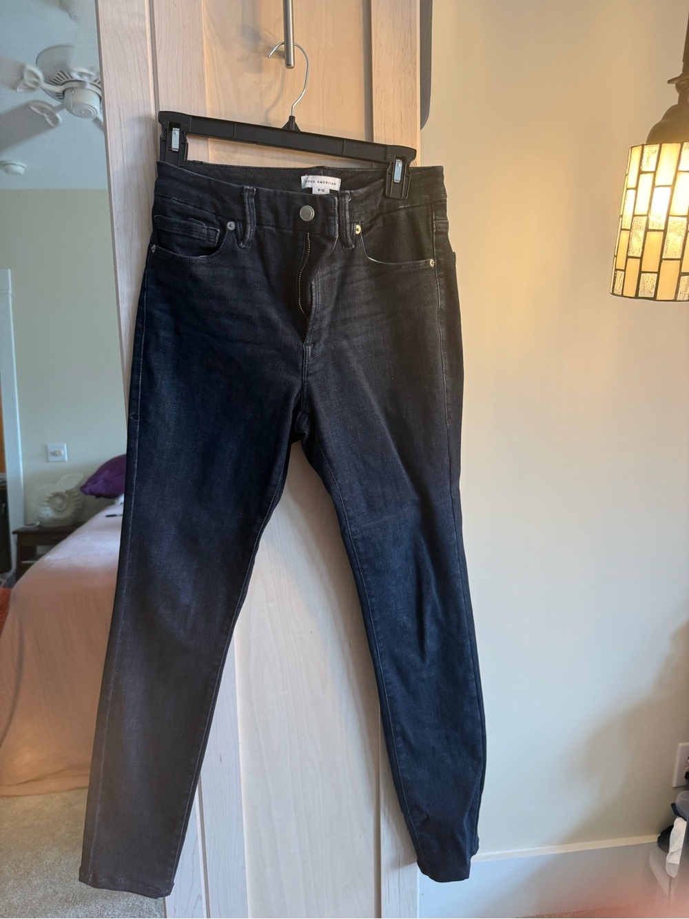 Good American Black Skinny Stretch Jeans